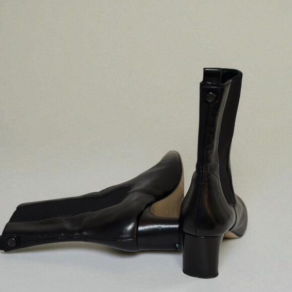 Russell & Bromley Black Leather Slip-On Ankle Boots 👢✨ - Picture 9 of 10